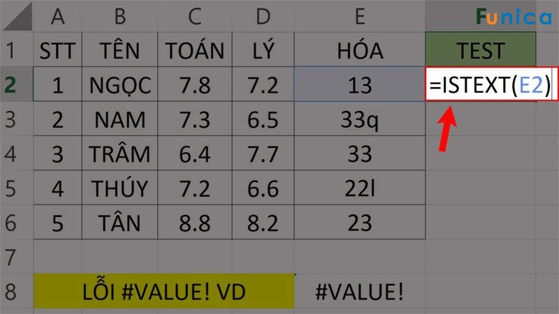 Hàm value là gì ?Cách sửa lỗi #value trong Excel chính xác nhất