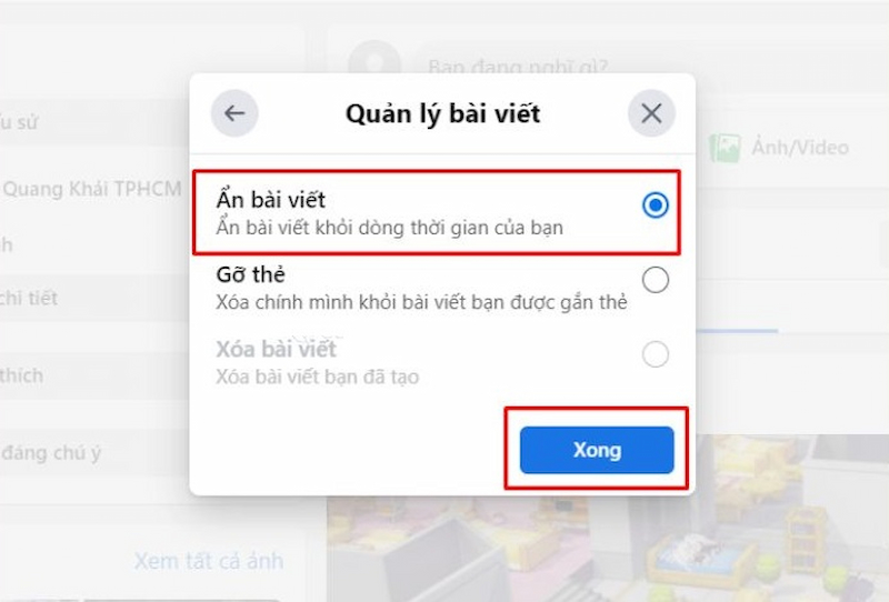 Bật mí cách ẩn 1 hoặc toàn bộ bài viết trên Facebook nhanh chóng