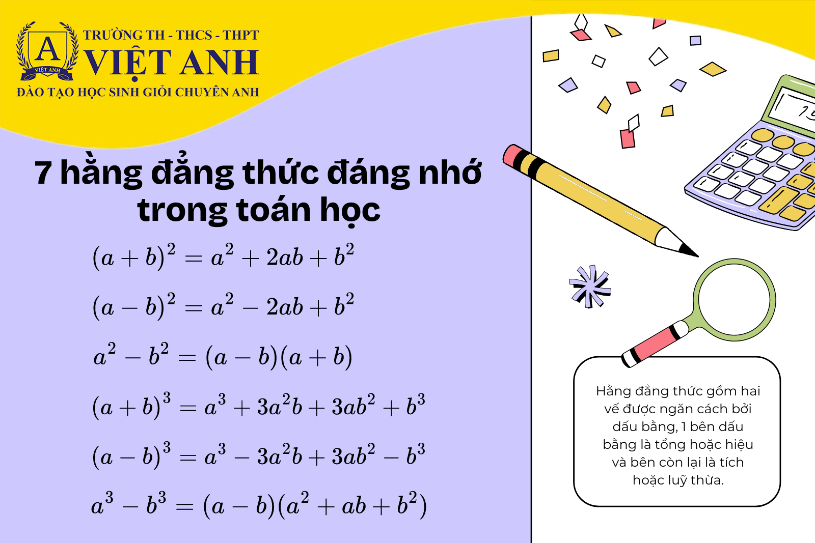 7 hằng đẳng thức đáng nhớ - Công thức và cách nhớ hiệu quả