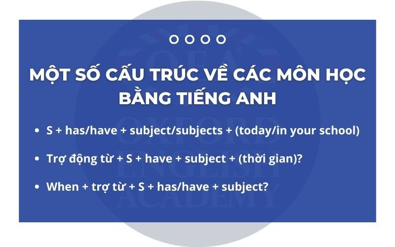 TỔNG HỢP TÊN CÁC MÔN HỌC BẰNG TIẾNG ANH ĐẦY ĐỦ NHẤT