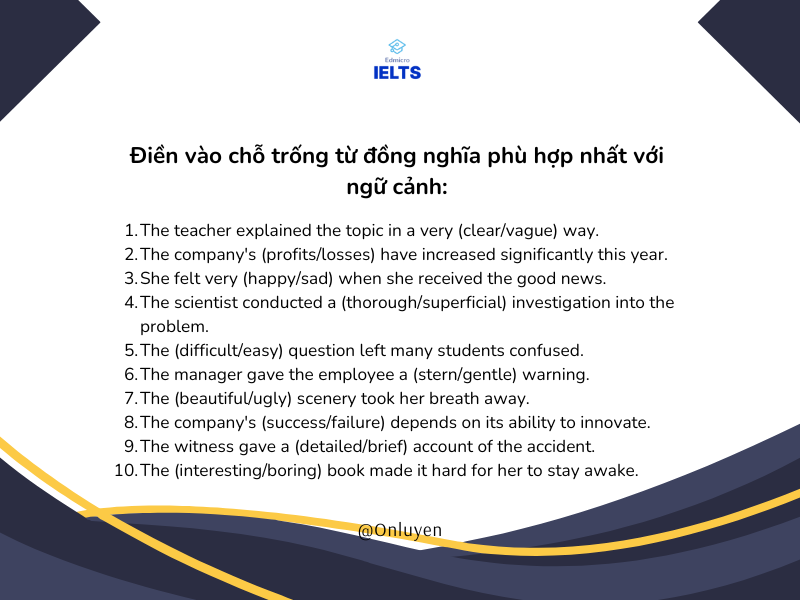 Từ Đồng Nghĩa Trong Tiếng Anh | 50+ Cặp Từ Đồng Nghĩa Thường Gặp Trong Bài Thi IELTS