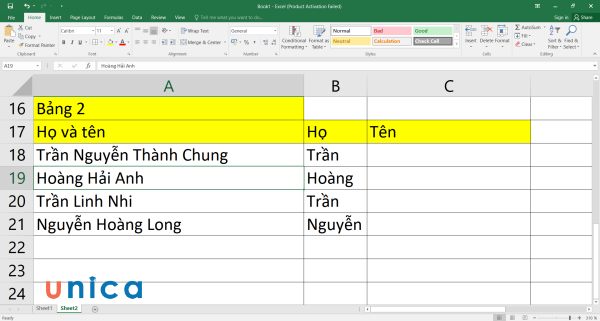 3 cách chia cột trong excel mà bạn cần biết để làm việc hiệu quả