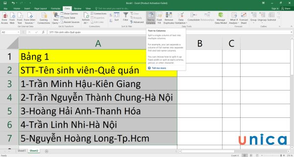 3 cách chia cột trong excel mà bạn cần biết để làm việc hiệu quả