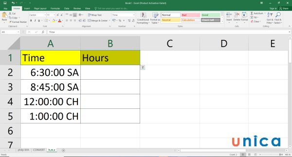 Cách chuyển thời gian thành giờ, cách đổi giờ ra phút trong Excel