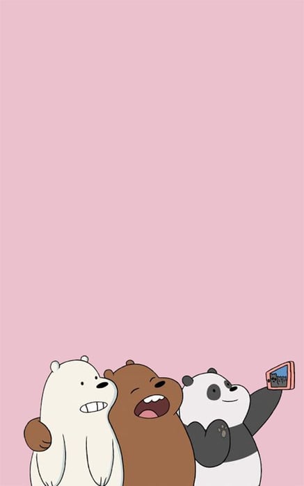 Bức tranh nền We Bare Bears đẹp lung linh