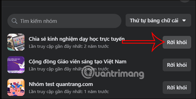 Cách rời nhóm hàng loạt trên Facebook