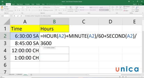 Cách chuyển thời gian thành giờ, cách đổi giờ ra phút trong Excel