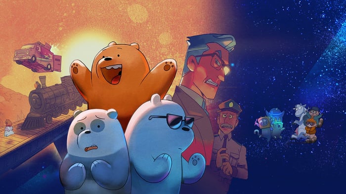 Bức tranh nền We Bare Bears đẹp lung linh