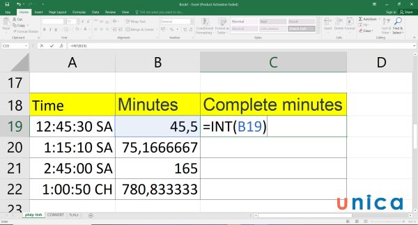 Cách chuyển thời gian thành giờ, cách đổi giờ ra phút trong Excel