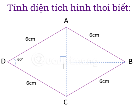 Công thức tính diện tích hình thoi, chu vi hình thoi