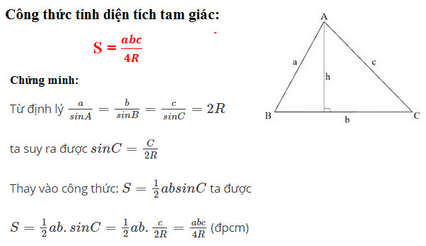 Công thức tính diện tích tam giác Thường, Vuông, Cân, Đều