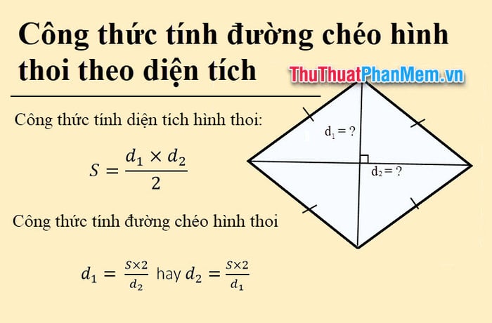 Khám phá công thức tính đường chéo hình thoi & ví dụ minh họa