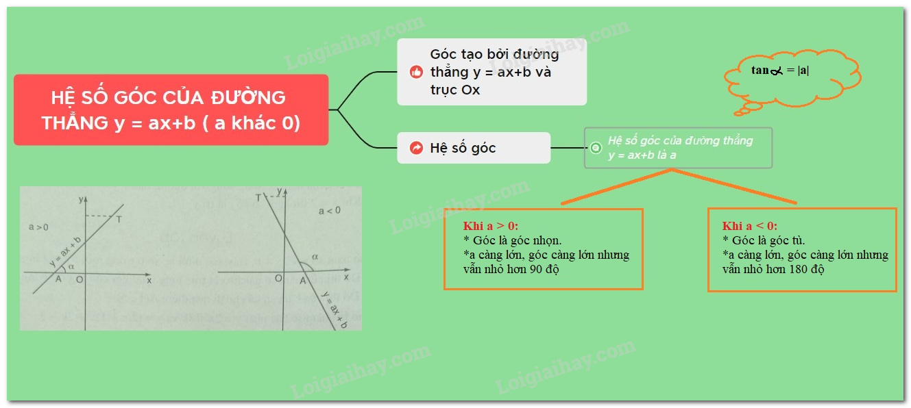 Lý thuyết Hệ số góc của đường thẳng y = ax + b (a ≠ 0)</>