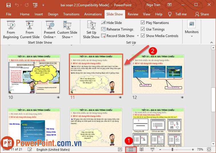 Cách trình chiếu Powerpoint