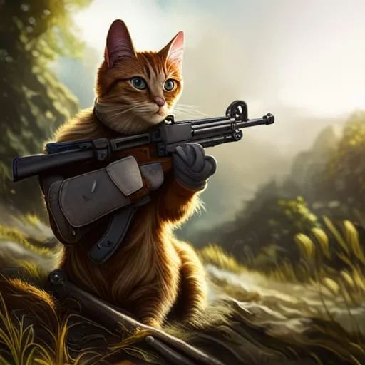 50+ hình ảnh con mèo cầm súng free fire cực ngầu