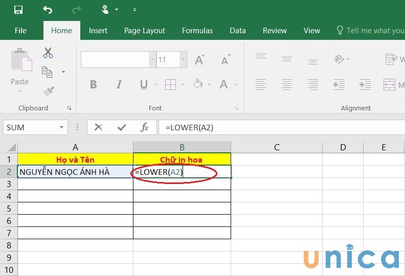 7 cách đổi chữ thường thành chữ hoa trong excel nhanh chóng