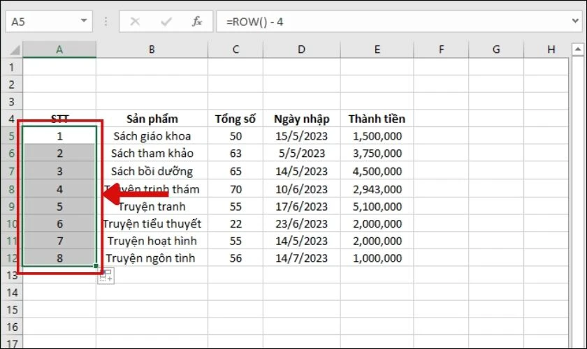 Cách chèn thêm hàng trong Excel đơn giản siêu nhanh