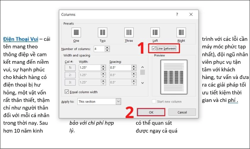 Tổng hợp cách chia văn bản thành nhiều cột trong Word