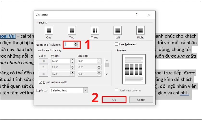 Tổng hợp cách chia văn bản thành nhiều cột trong Word