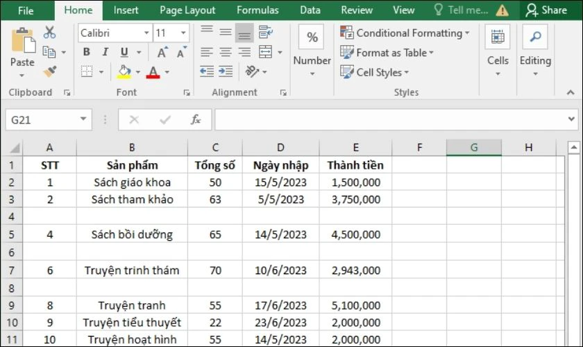 Cách chèn thêm hàng trong Excel đơn giản siêu nhanh