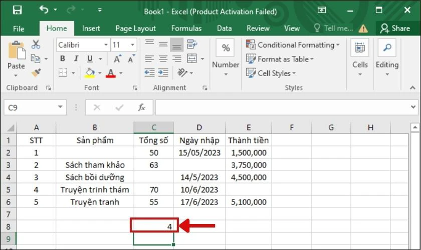 Tất tần tật về cách sử dụng hàm COUNT trong Excel đơn giản