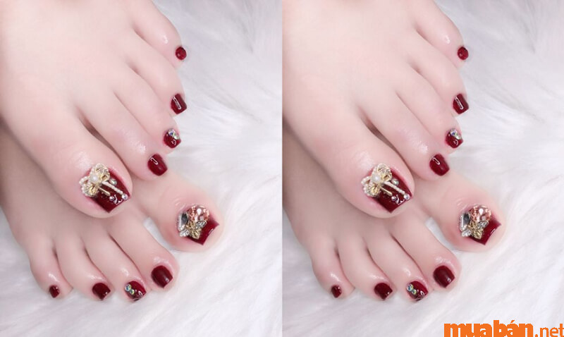 101+ Mẫu nail chân màu đỏ tôn da, “chanh sả” mới nhất