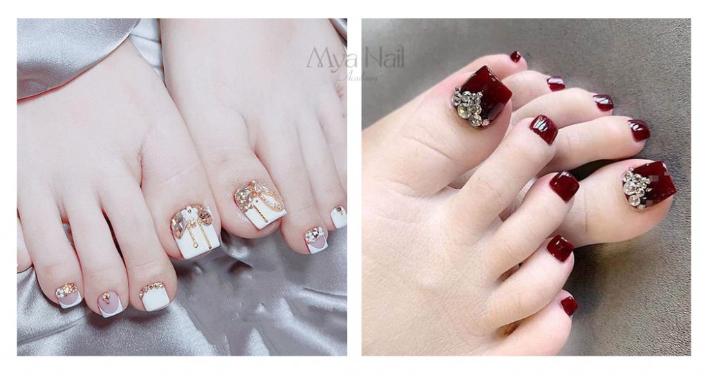 Mẫu nail chân đính đá sang trọng siêu hot 2023