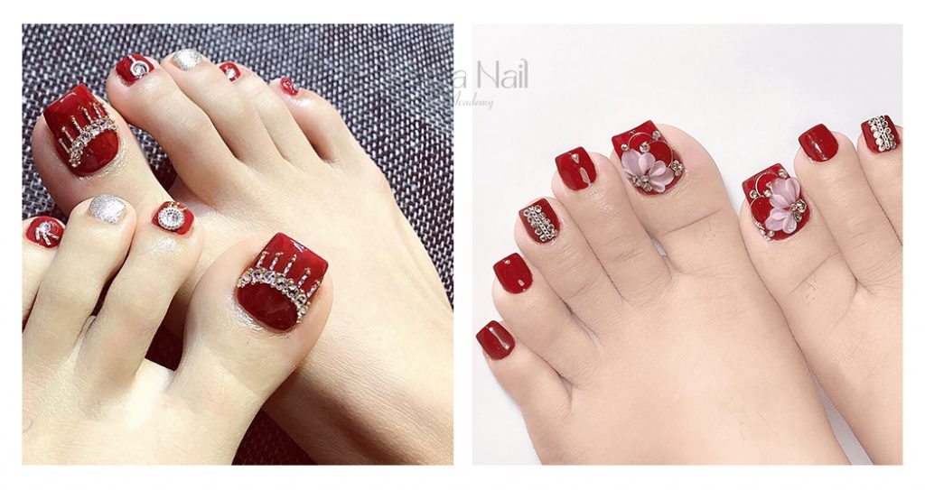 Mẫu nail chân đính đá sang trọng siêu hot 2023