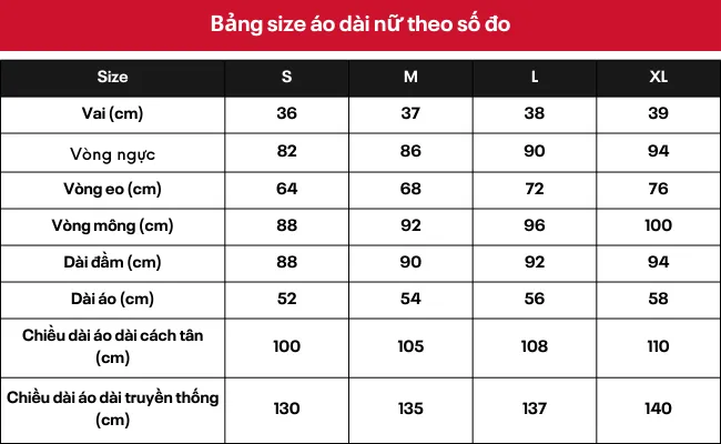 Bảng size áo nữ mới nhất 2022 và cách chọn size áo chuẩn nhất