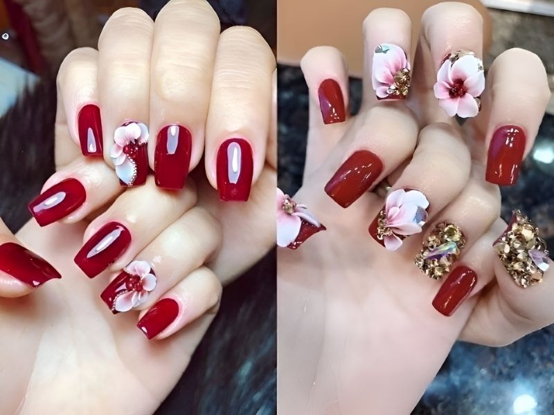 20+ Mẫu Nail Đỏ “Nịnh” Da Và Sang Chảnh Cho Các Nàng