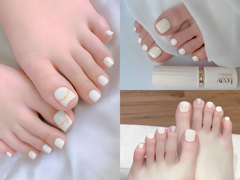 18+ Mẫu nail chân trắng đơn giản thu hút nhất