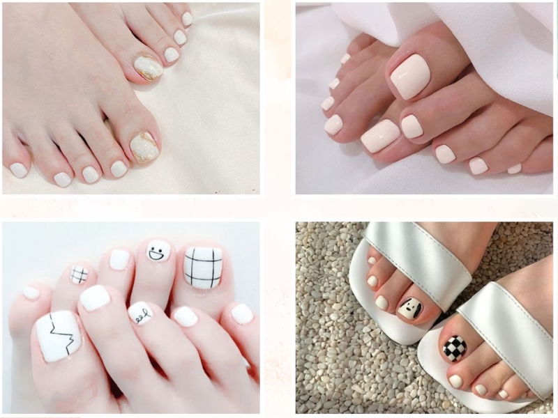 18+ Mẫu nail chân trắng đơn giản thu hút nhất