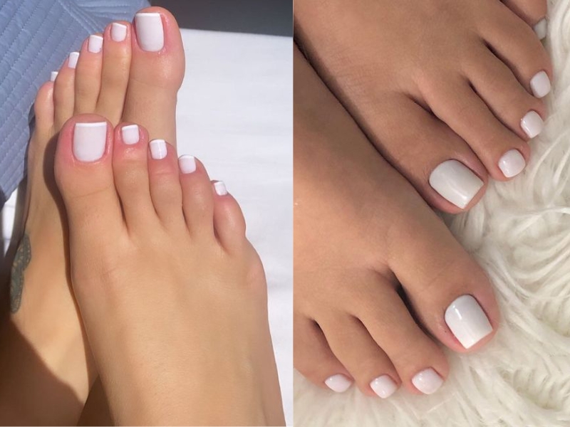 18+ Mẫu nail chân trắng đơn giản thu hút nhất