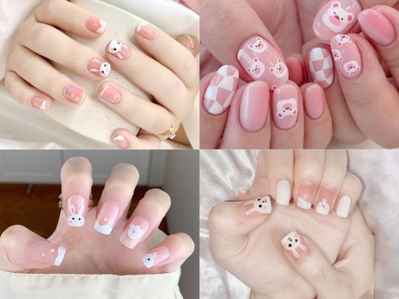 Tổng hợp những mẫu nail hồng đáng yêu hot trend hiện nay