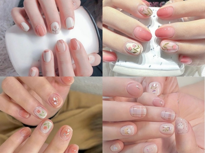 Tổng hợp những mẫu nail hồng đáng yêu hot trend hiện nay