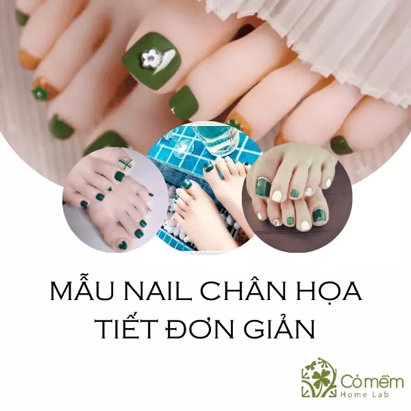 45+ Mẫu Móng Chân Đẹp Màu Xanh Rêu Sành Điệu