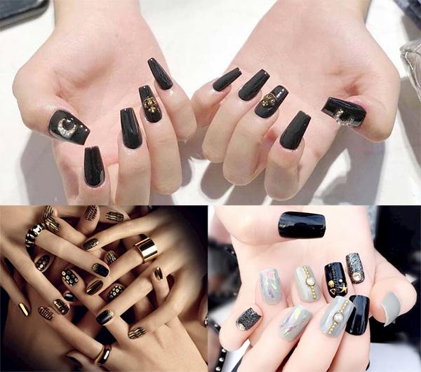 15 Kiểu nail màu đen sang chảnh đẹp đơn giản hot nhất hiện nay