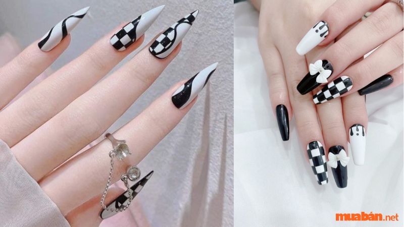 101+ Mẫu nail đen trắng sang trọng, dẫn đầu xu hướng hiện nay