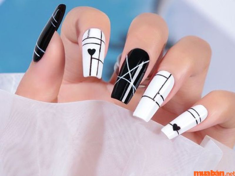 101+ Mẫu nail đen trắng sang trọng, dẫn đầu xu hướng hiện nay