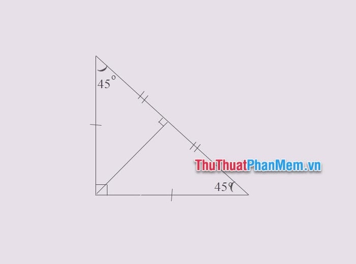 Cách tính chiều cao trong tam giác vuông cân & Ví dụ