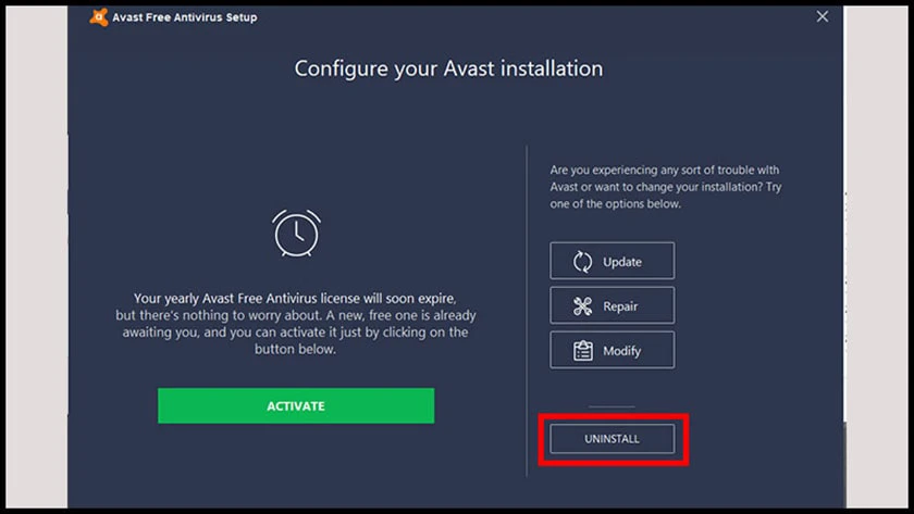 Hướng dẫn cách xoá, gỡ Avast Free Antivirus trên máy tính Window 10