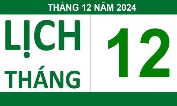 Tháng 12 năm 2024 có bao nhiêu ngày?