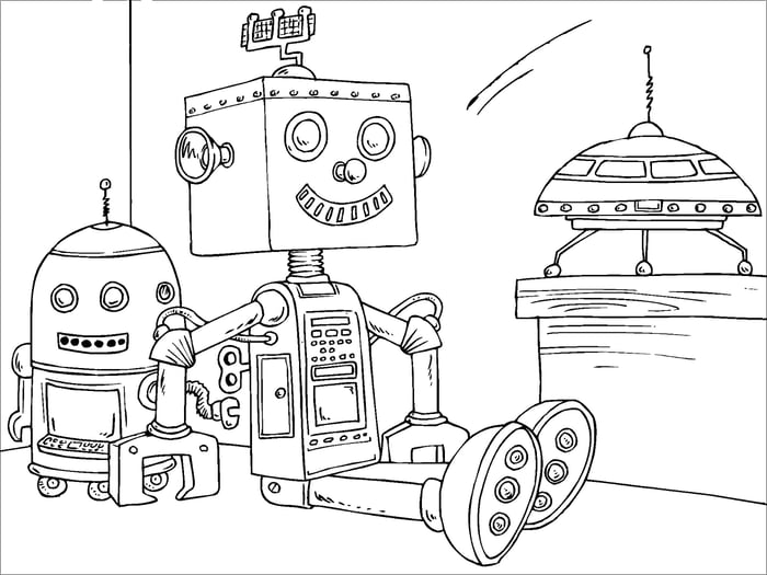 Tranh tô màu Robot dành cho trẻ em