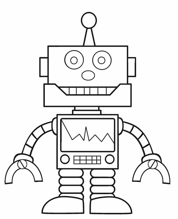 Tranh tô màu Robot dành cho trẻ em