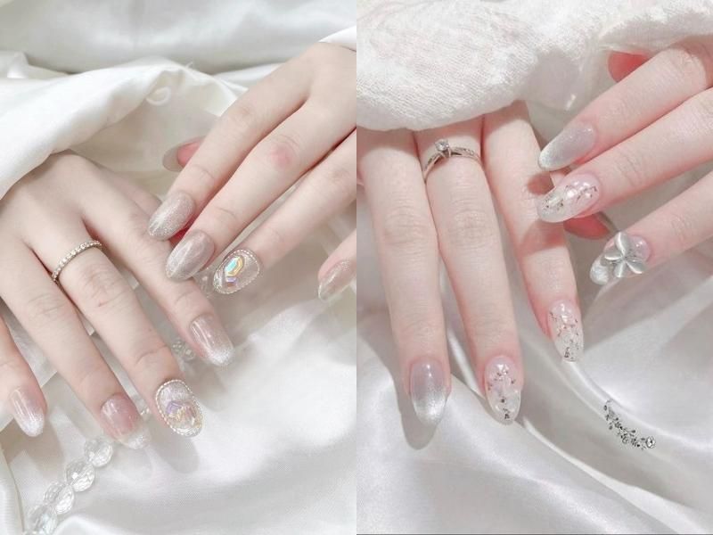 Top 10+ mẫu nail cô dâu màu trắng sang trọng nhất hiện nay