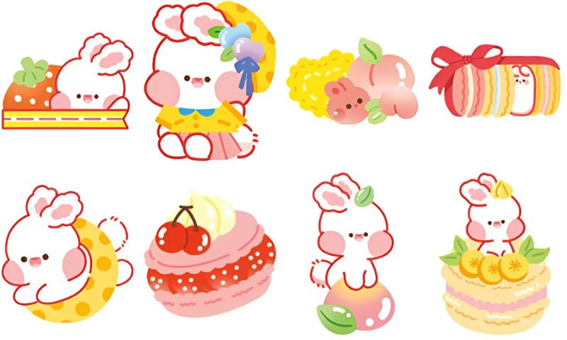 15 Mẫu sticker thỏ cute dễ thương ấn tượng 2024