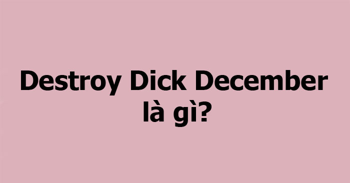 DDD là gì? Destroy Dick December là gì?