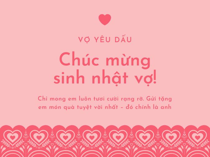 100 lời chúc mừng sinh nhật vợ hay và ý nghĩa nhất