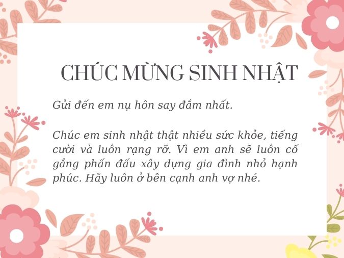 100 lời chúc mừng sinh nhật vợ hay và ý nghĩa nhất