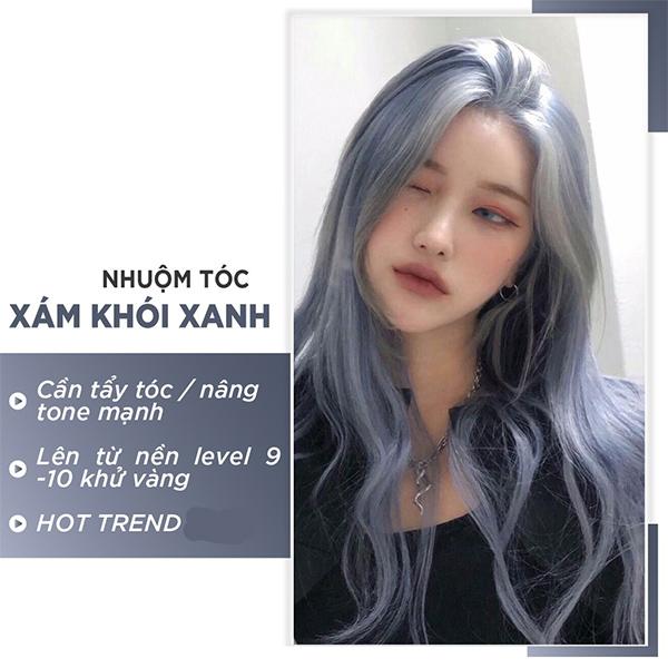 Xám khói: Top 25 màu tóc đẹp nổi bật tôn da sang trọng hot nhất hiện nay